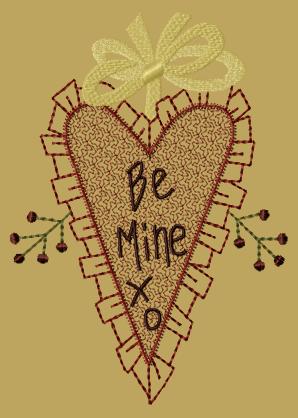 PK059 "Be Mine Ruffled Heart" - 5x7