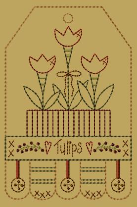 PK041 \"Tulip Tag Penny Rug\" - 5x7