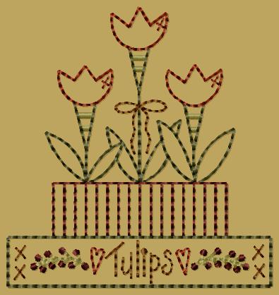 PK042 "Tulip Tag Penny Rug" - 4x4