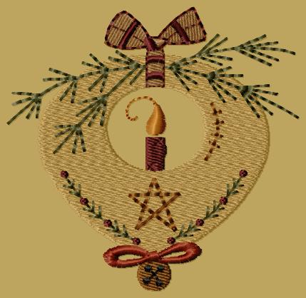 PK070 "Prim Candle Ornament" Version 1 - 4x4