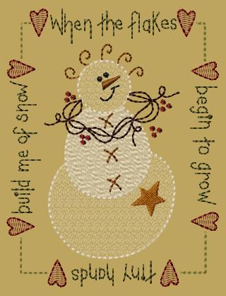 PK199 "Flakes Snowman" Version 1 - 5x7